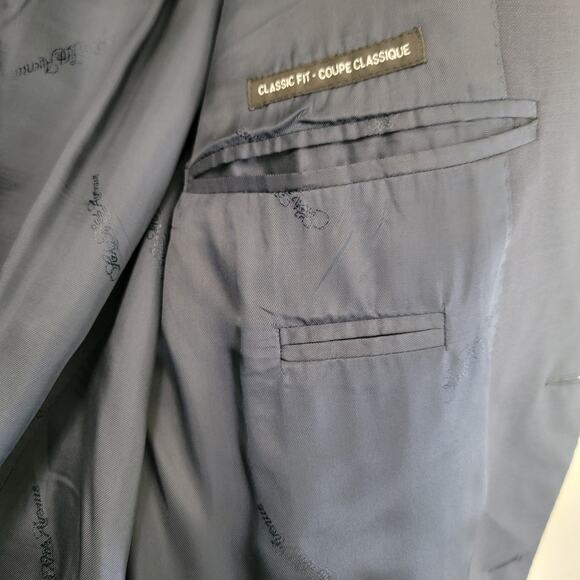 Saks Fifth Avenue Ermenegildo Zegna Navy Blue Blazer Suit Sz 44 100% Wool Italy - Picture 11 of 14